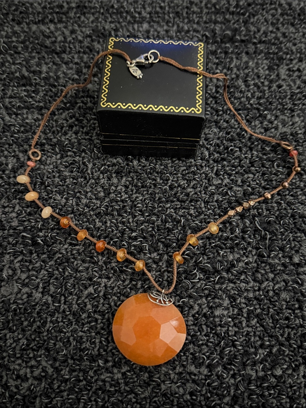 Silpada Brown Faceted Agate Pendant Necklace